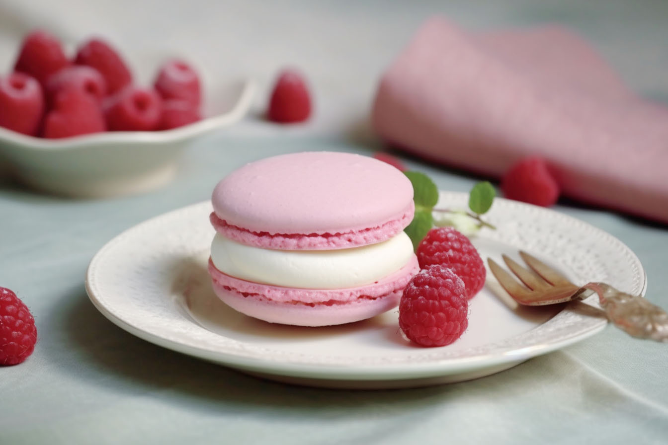 Macarons Vanille et Framboise